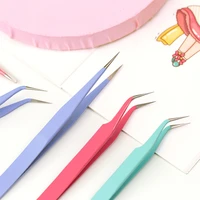 stainless steel straight and curved tip tweezers nippers for accessories sticker tool scrapbooking journals kawaii stationery