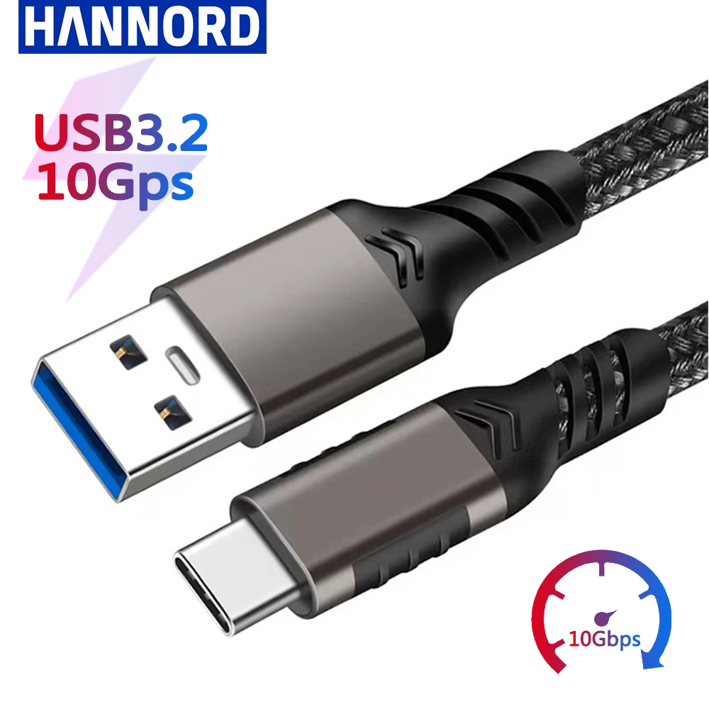 Кабель для быстрой зарядки Hannord USB 3,2, 10 Гбит/с, 3 А, 60 Вт