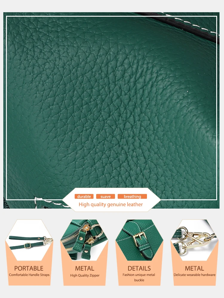 Zency Women Casual Wristlets Bags Female Purse 100% Genuine Leather High Quality Small Bag Large Capacity Crossbody Phone Bag