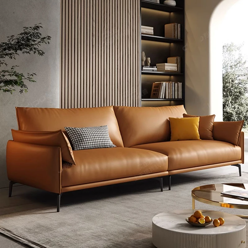 skórzanym fotelem 3-osobowa minimalistyczna sofa do salonu dla dorosłych leniwa prosta miękka podłoga Divani Soggiorno dom umeblowanie