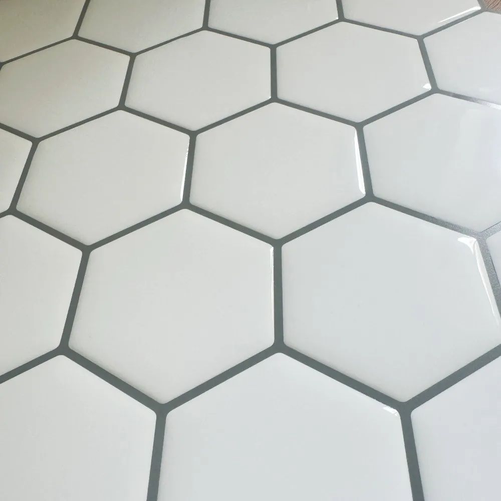 Самоклеящиеся виниловые обои самоклеящиеся с шестигранным отверстием белые