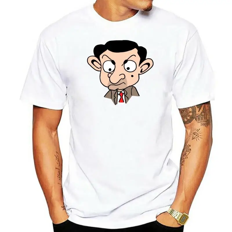 

Футболка Mr Bean белая, новинка, размеры S, M, L, Xl, Классическая, в стиле ретро, новый подарок, футболка из хлопка Новейшая стильная футболка
