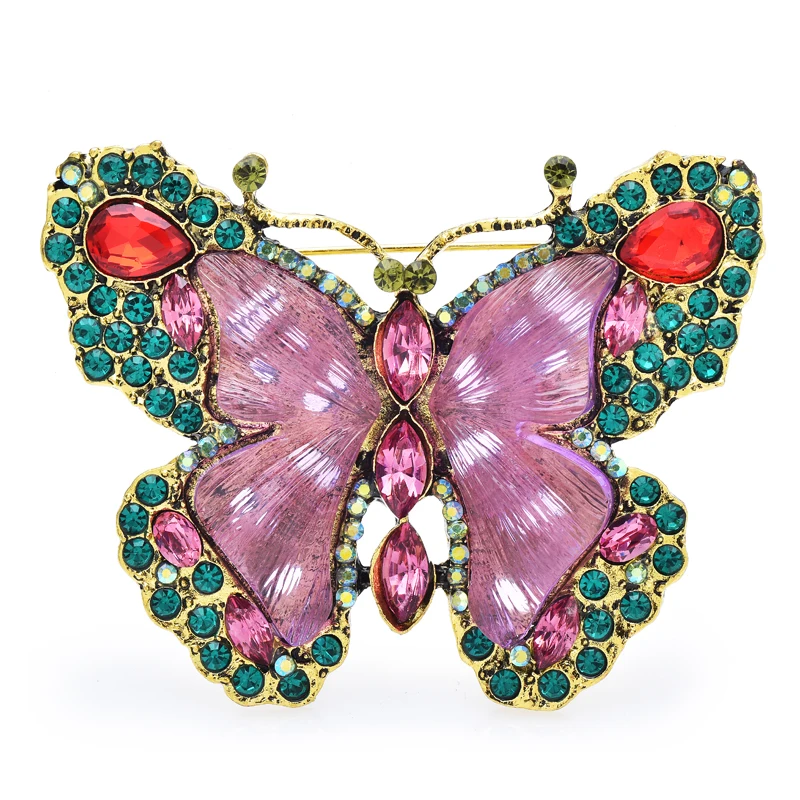 

Wuli&baby Shining Butterfly Brooches For Women Unisex 3-color Charming Insects Party Office Brooch Pins Fashion Jewelry Gifts