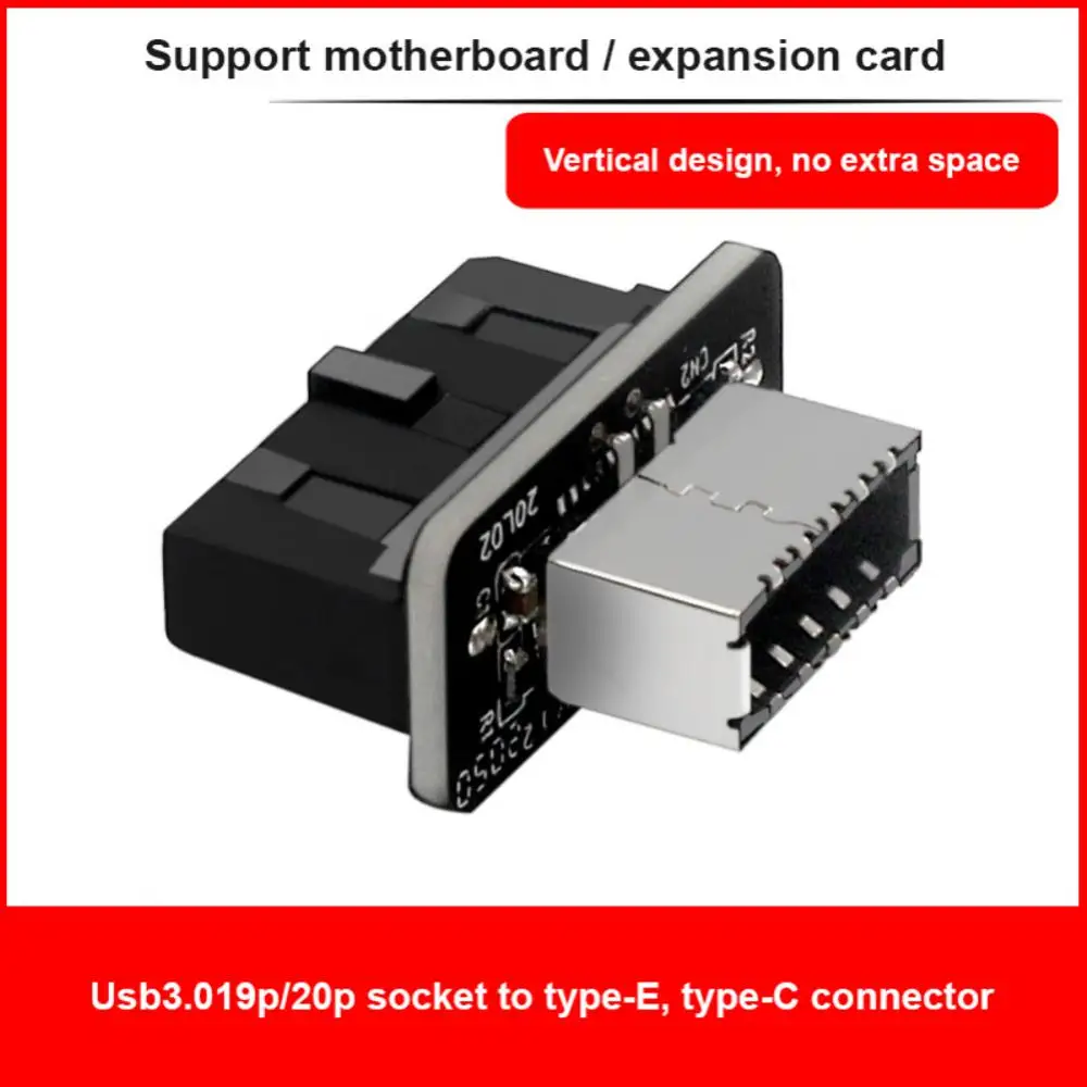 

Переходник usb-e (разъем)/USB 3,0 (штекер), 19 контактов, внутренний вертикальный разветвитель, для материнской платы с usb-c