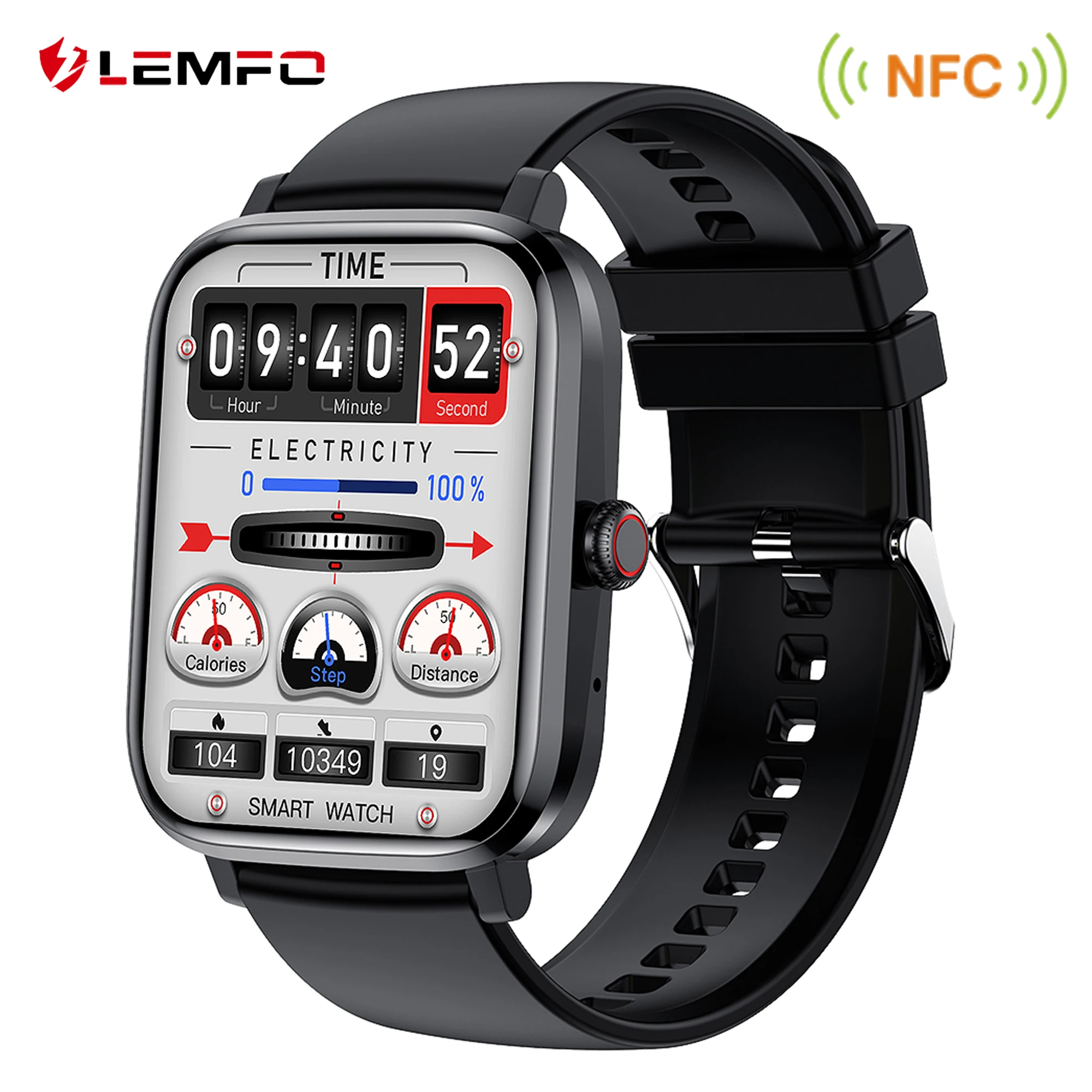 LEMFO NFC смарт часы мужские женские smart watch 2022 Bluetooth-вызов Полное касание Монитор