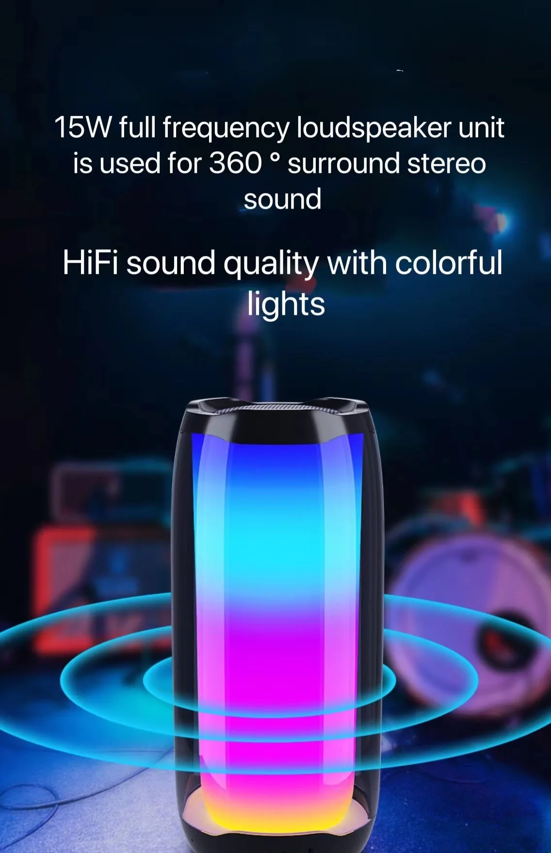 Enlarge Full Screen Bluetooth dazzle color Portable Speakers Computer Speakers Something Something
