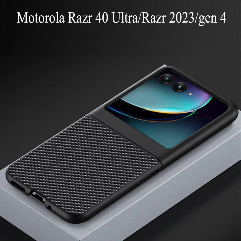 Capa For Motorola Razr 40 Ultra 5G Carbon Fiber Shockproof Case For Moto Razr 2023 gen 4 3 5G Ultra Slim Protective Flip Cover