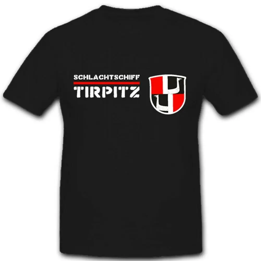 

WWII German Tirpitz Bismarck Class Battleship Crest Emblem T-Shirt. Summer Cotton Short Sleeve O-Neck Mens T Shirt New S-3XL