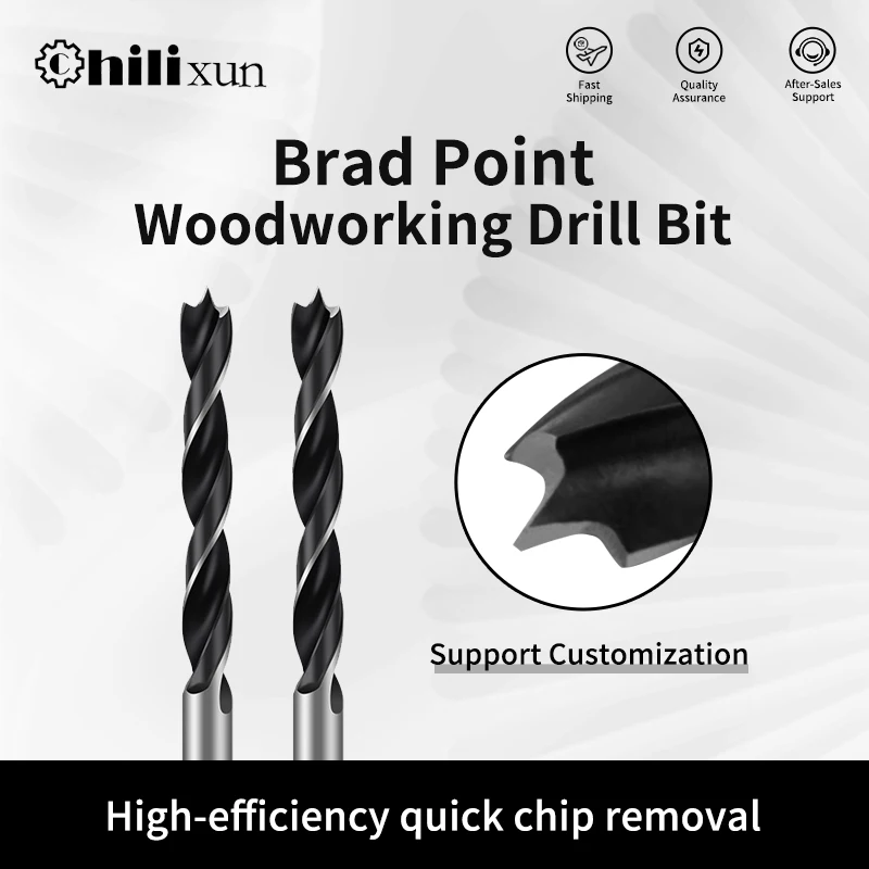 

HILIXUN 1/5 шт. брэд-точечные сверла, трехточечный деревообрабатывающий центральный локатор, поворотная углеродистая сталь, деревообработка для деревянной фанеры