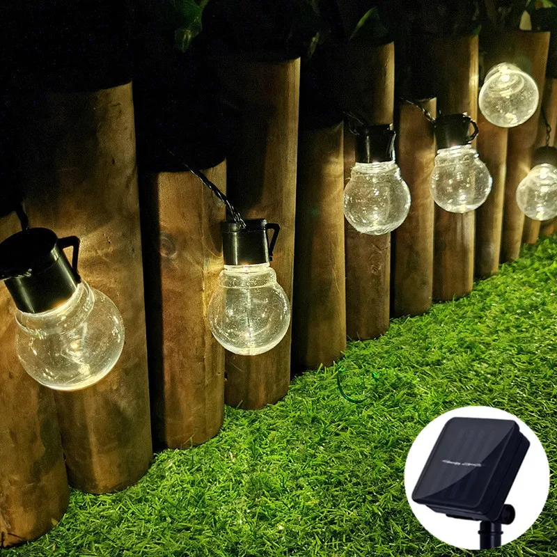 

Solar S14 G50 Fairy LED String Lights Curtain Street Lamp Garden garland Decoration for Home Decor Waterproof Holiday Lighting