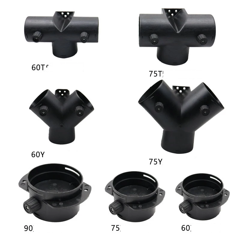 

60mm/75mm Car Heater Air Vent Ducting Y T Piece Exhaust Connector w/Dual Regulating Valve Flap For Webasto Diesel Parking Heater