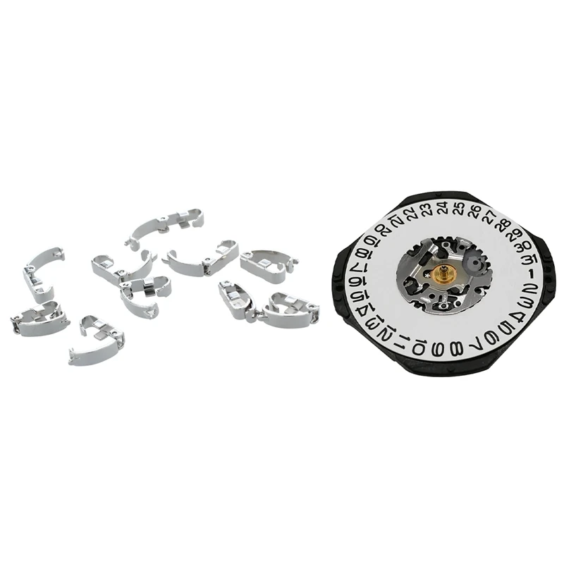 

Браслет наручных часов RISE-10 шт., складной ремешок с застежкой, X дюйма, кварцевый часовой механизм, VX42E, дата At 3, для часов