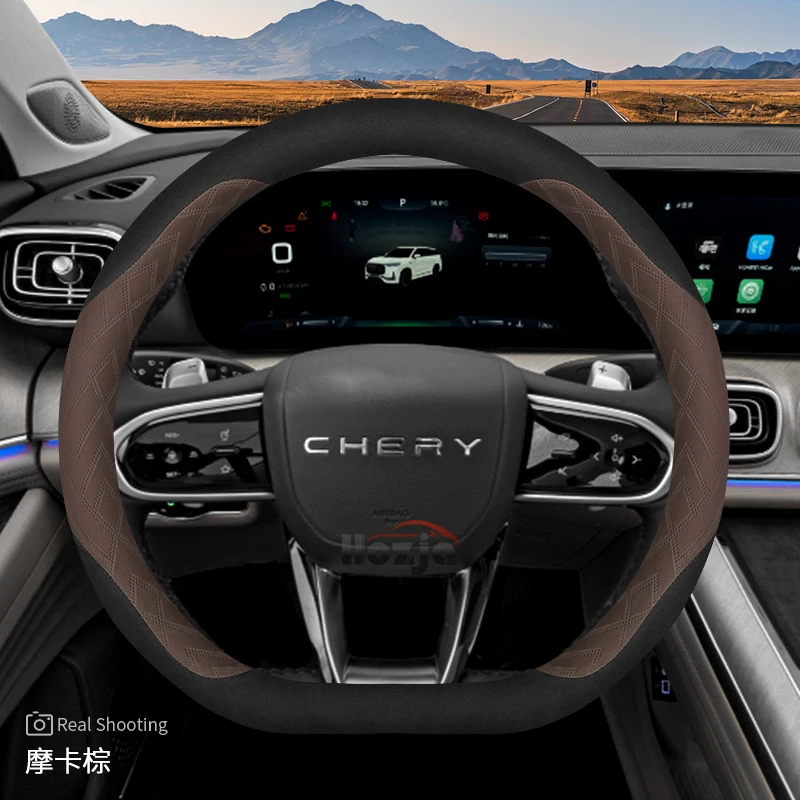 

Кожаный чехол на руль автомобиля для Chery Tiggo 4 7 8 Pro Max Phev, вилка Omoda 5, аксессуары для интерьера 2025 2026