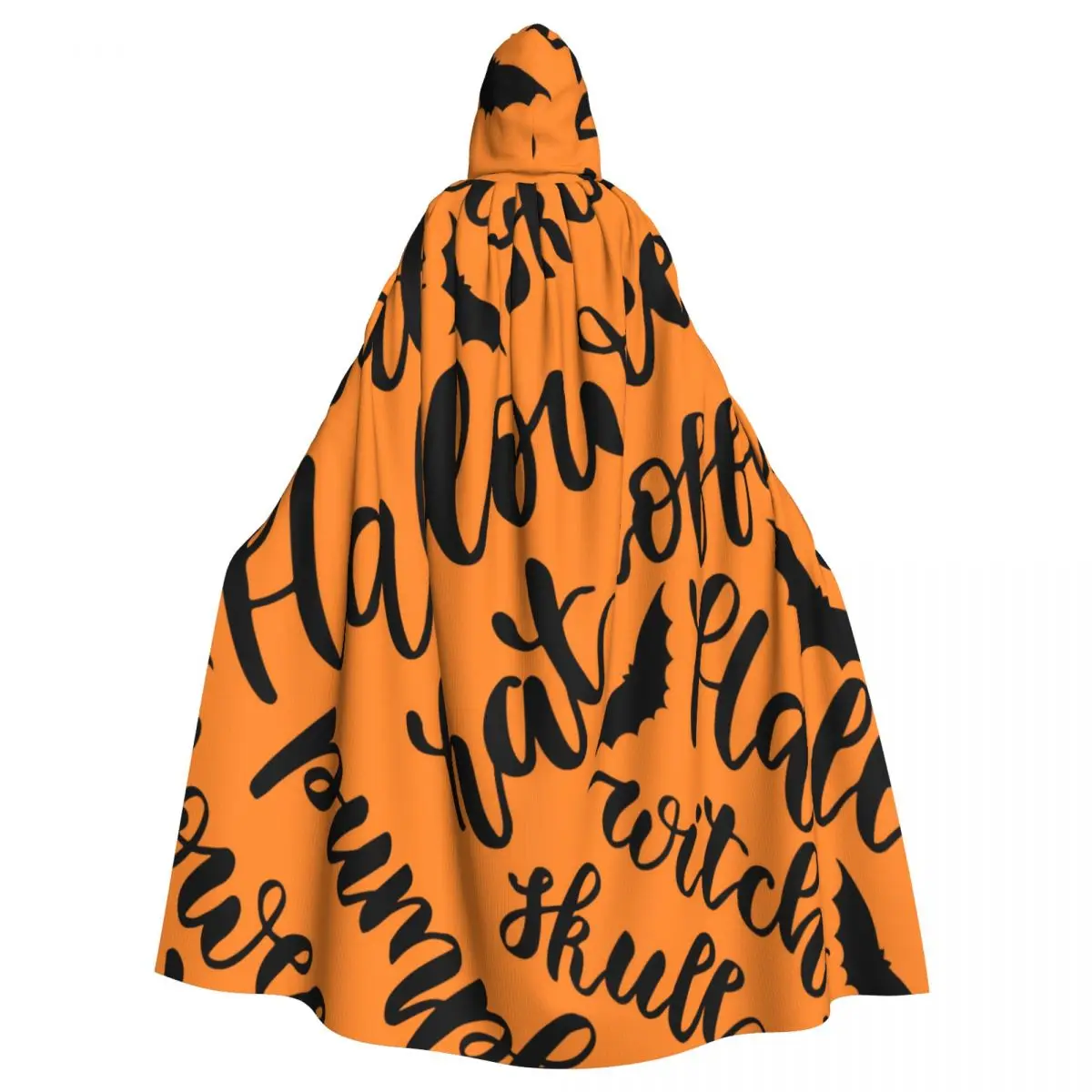 

Hooded Cloak Unisex Cloak with Hood Happy Halloween Lettering Cloak Vampire Witch Cape Cosplay Costume