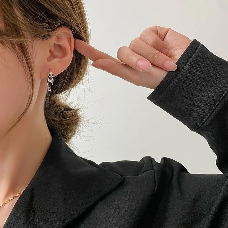 Серебряные креативные дизайнерские серьги в стиле ретро форме Alien Fuyuan