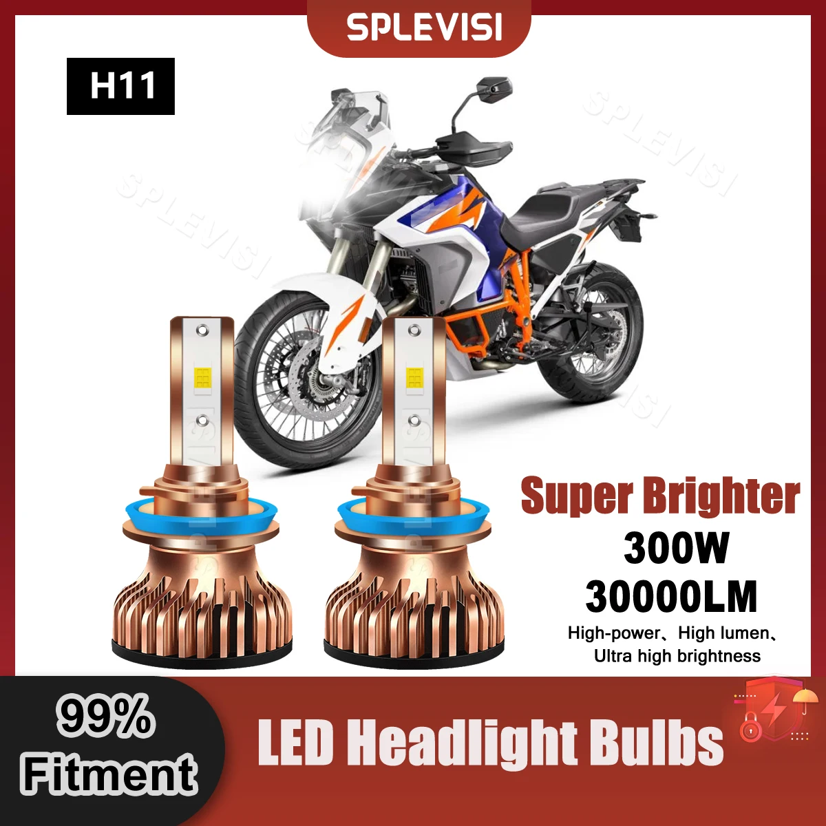 Plug And Play 2 шт. H11 светодиодный Moto лампы для фар 300 лм 1290 Вт 9 В-24 В KTM 2016 Super Adventure