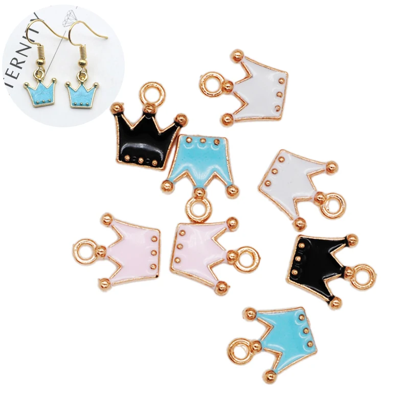 

10pcs/lot 10x11mm Alloy Metal Drop Oil Crown Charms Pendant for DIY Bracelet Necklace Jewelry Making Free Shipping