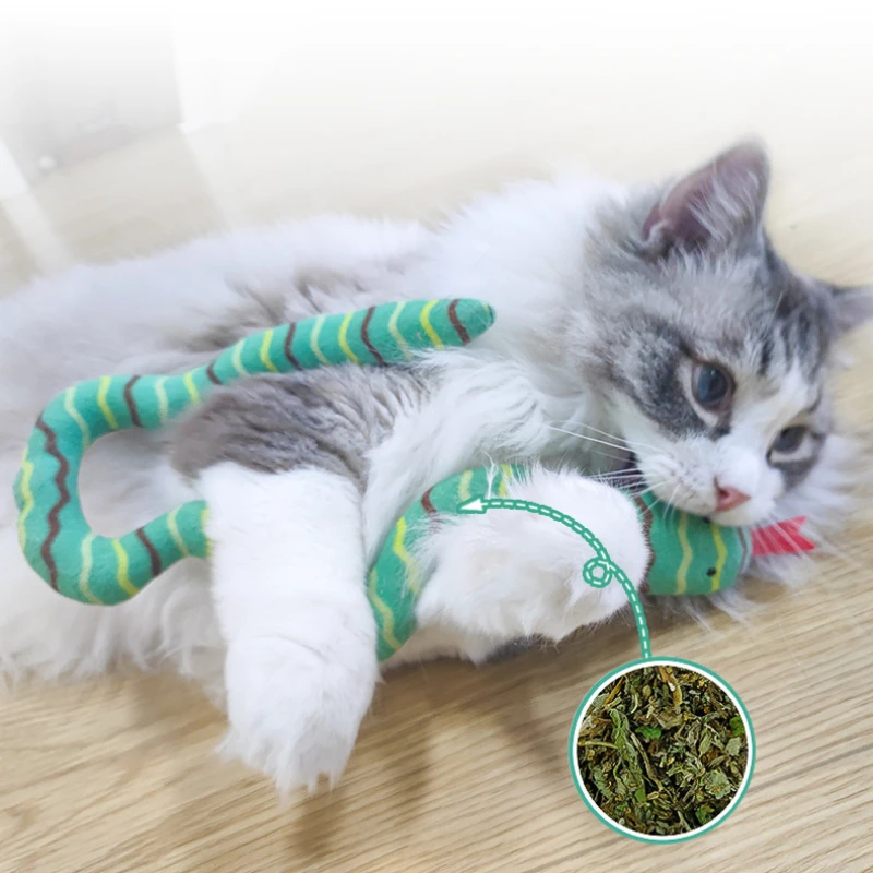 Catnip Toy Plush Greedy Snake Bite Resistant Interactive Toys For Cats Dog Pet Supplies Cat Accessories 1piece