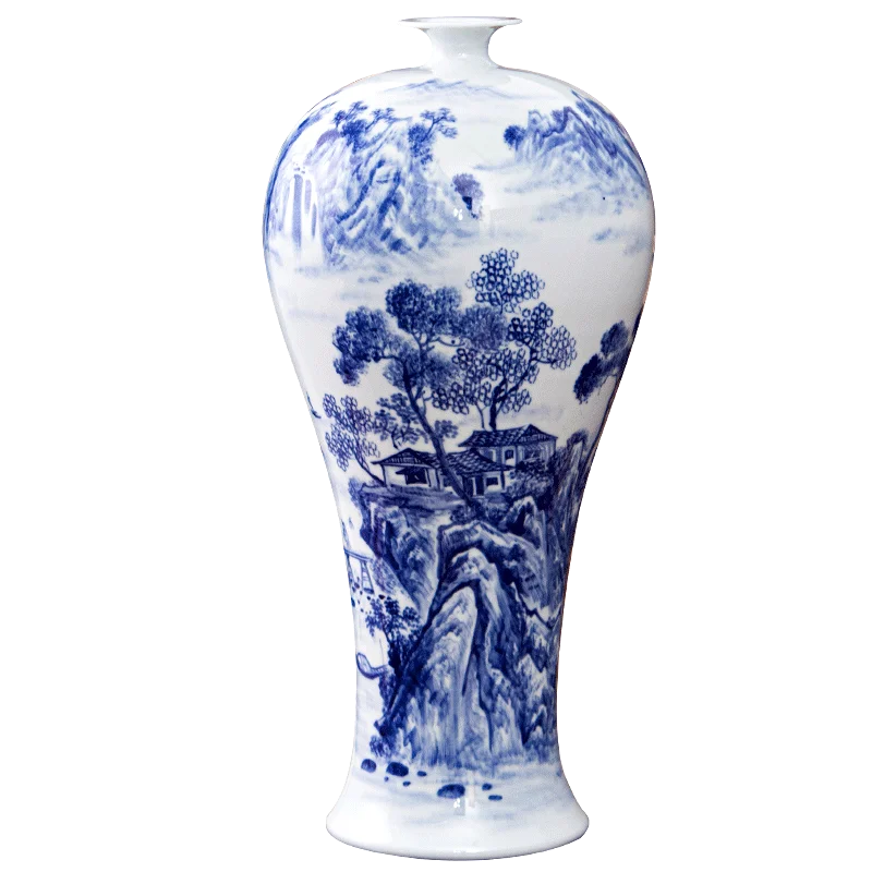

Керамическая ваза, украшение, ручная роспись, сине-белый фарфор, для дома, гостиной, Цветочная композиция, винный шкаф, антикварная полка