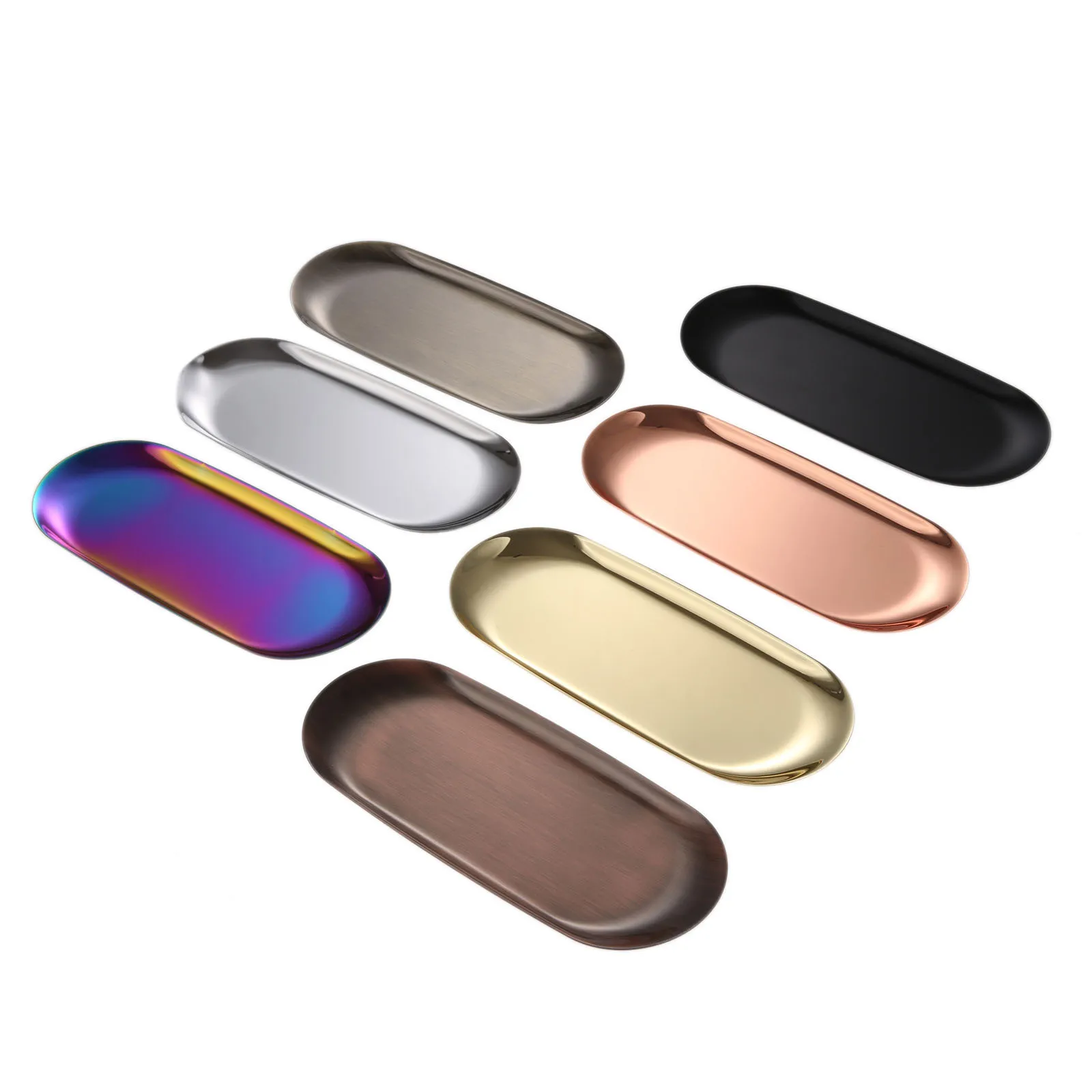 1Pc Stainless Steel Candle Tray Towel Storage Oval Dish Plate Cosmetics Jewelry Organizer Aromatherapy Home Decoration | Дом и сад