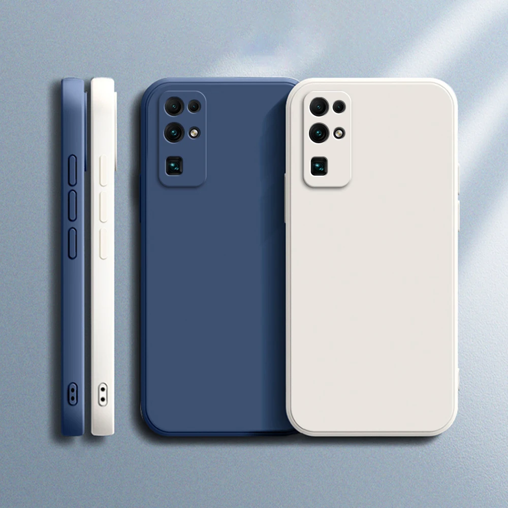 Квадратный жидкий силиконовый чехол для Huawei Honor 30 20 Pro Plus 30S 30i Youth 20S 20i 10 Lite 10i, Классический мягкий роскошный оригинальный чехол