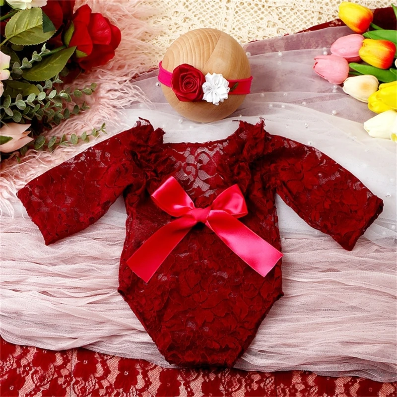 

Infant Photo Props Set Photography Outfit Princess Dresses Headband Shower Gift QX2D