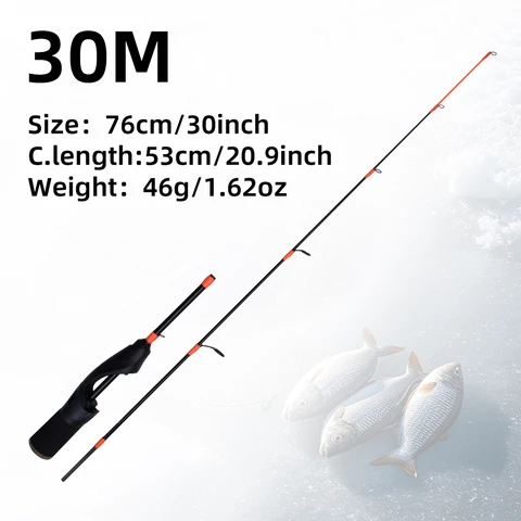 24 дюйма UL 26 дюймов ML 28 дюймов ML 30 дюймов M Ледяная удочка портативная зимняя карбоновая твердая наконечник чувствительная ледяная удочка