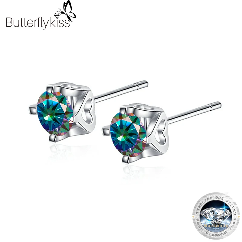 

Butterflykiss Fashion 0.5CT D Color Moissanite Stud Earrings For Women Men Luxury Jewelry S925 Sterling Silver Earrings Trendy