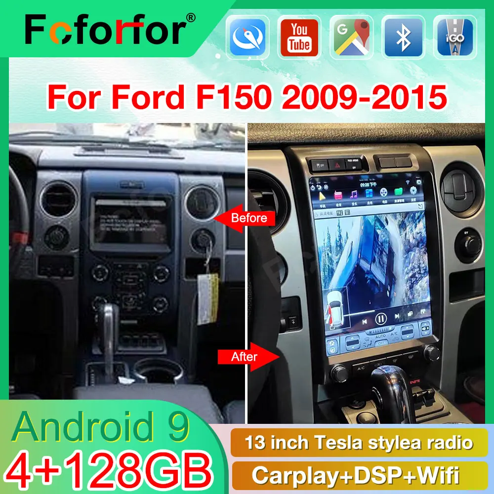 Фото Tesla GPS навигация для Ford Raptor F150 2009-2012 Авто Радио Стерео 13 
