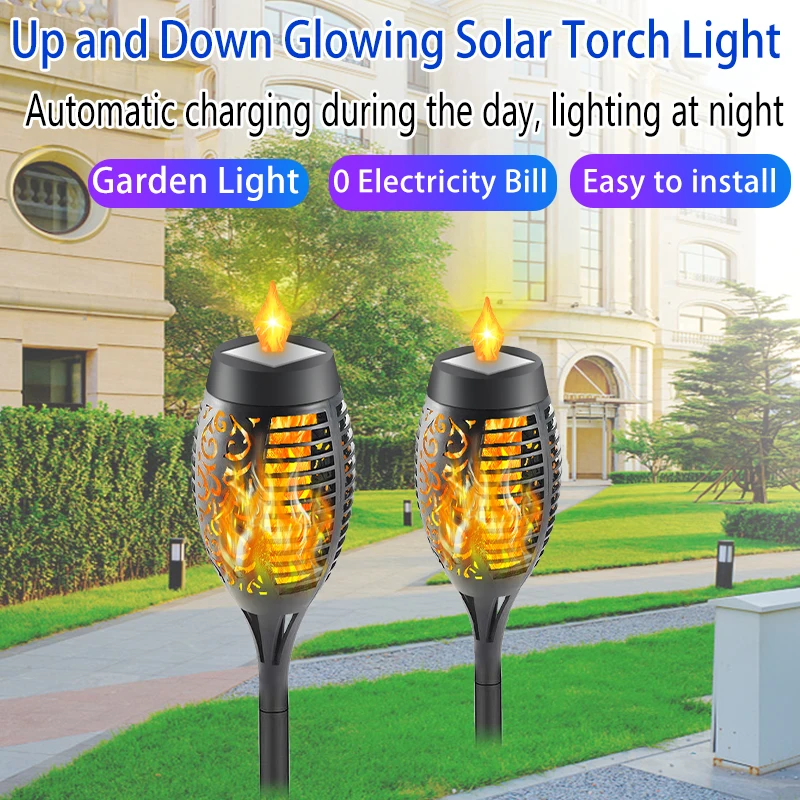 Скидка 1/2/4/6/8 шт. новый фонарь на солнечной батарее с мерцающим светом, водонепроницаемый садовый декоративный уличный фонарь для газона, дорожек, д...