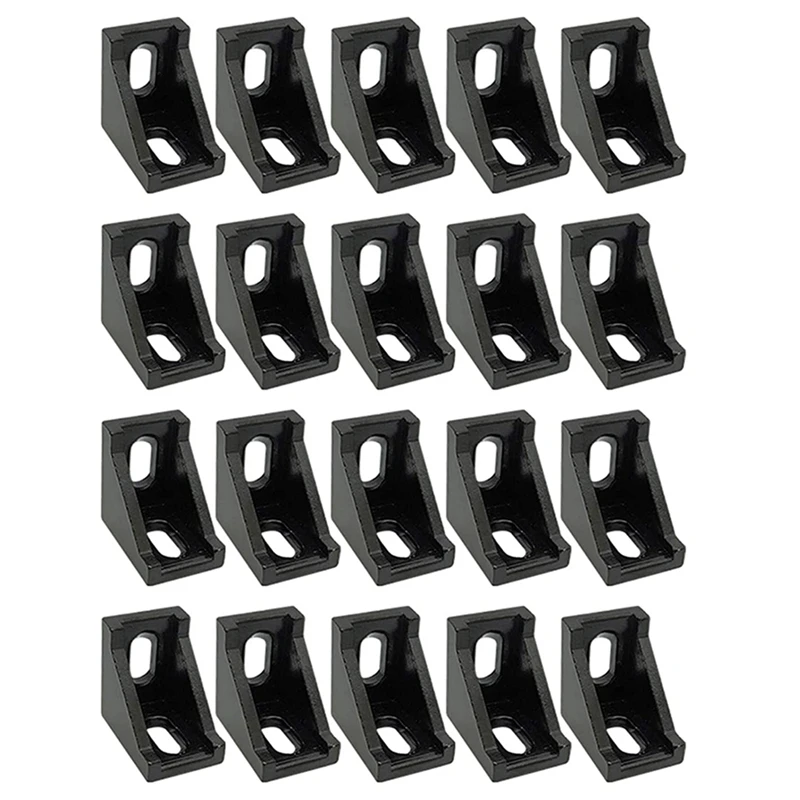 

20Pcs 20X28 Corner Bracket Right Angle 2020 Series Connector 2 Hole Aluminum Brackets For Aluminum Extrusion