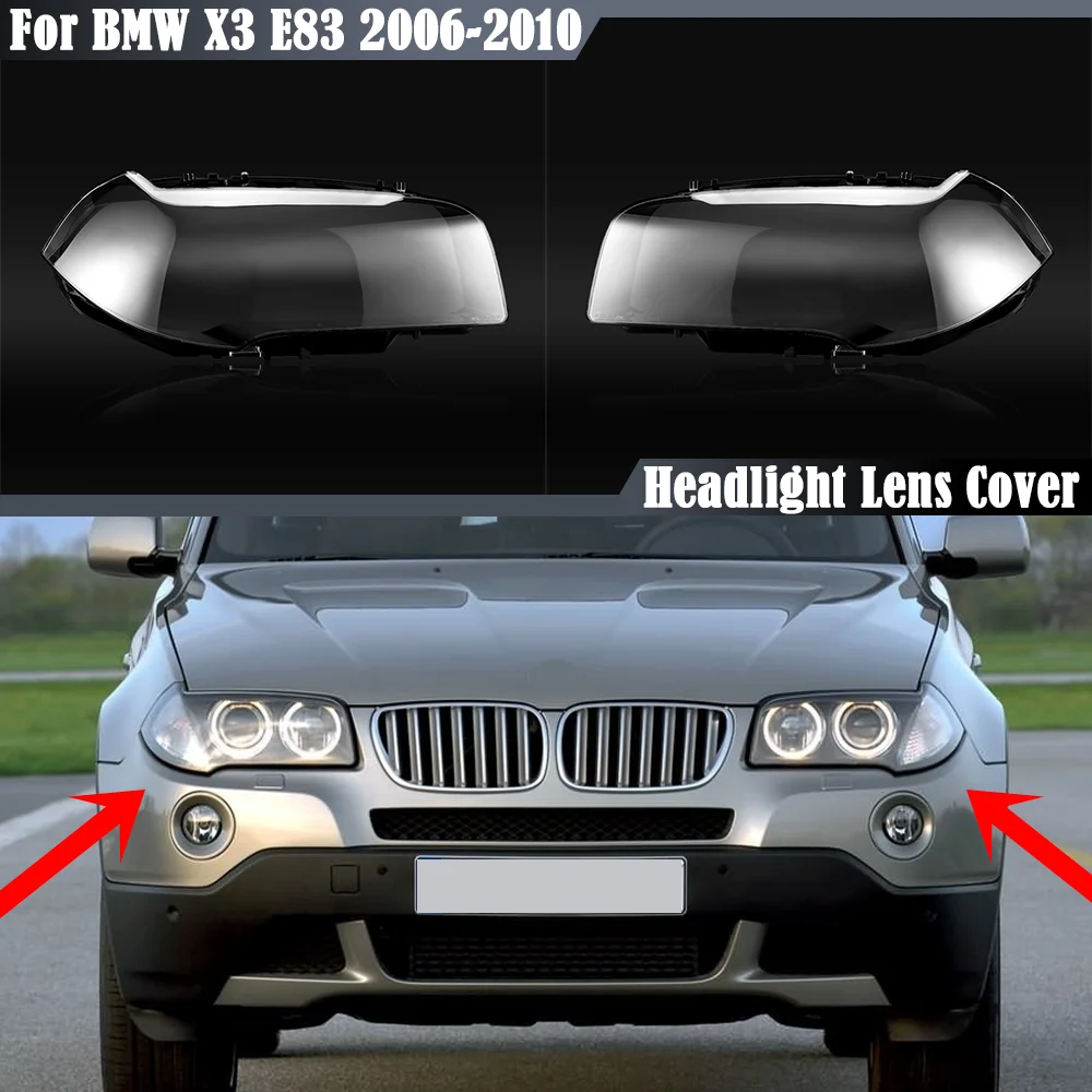 

For BMW X3 E83 2006 2007 2008 2009 2010 Headlamp Transparent Cover Lampshade Headlight Cover Lens Glasses Plexiglass