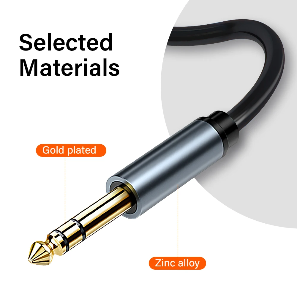 Фото 6.5mm To 6.5 mm Mono/Dual channel stereo Long Cable For Amplifier Mixer Electric Bass Guitar Jack TS TRS 1-30 Meter 6.35mm Cord №5