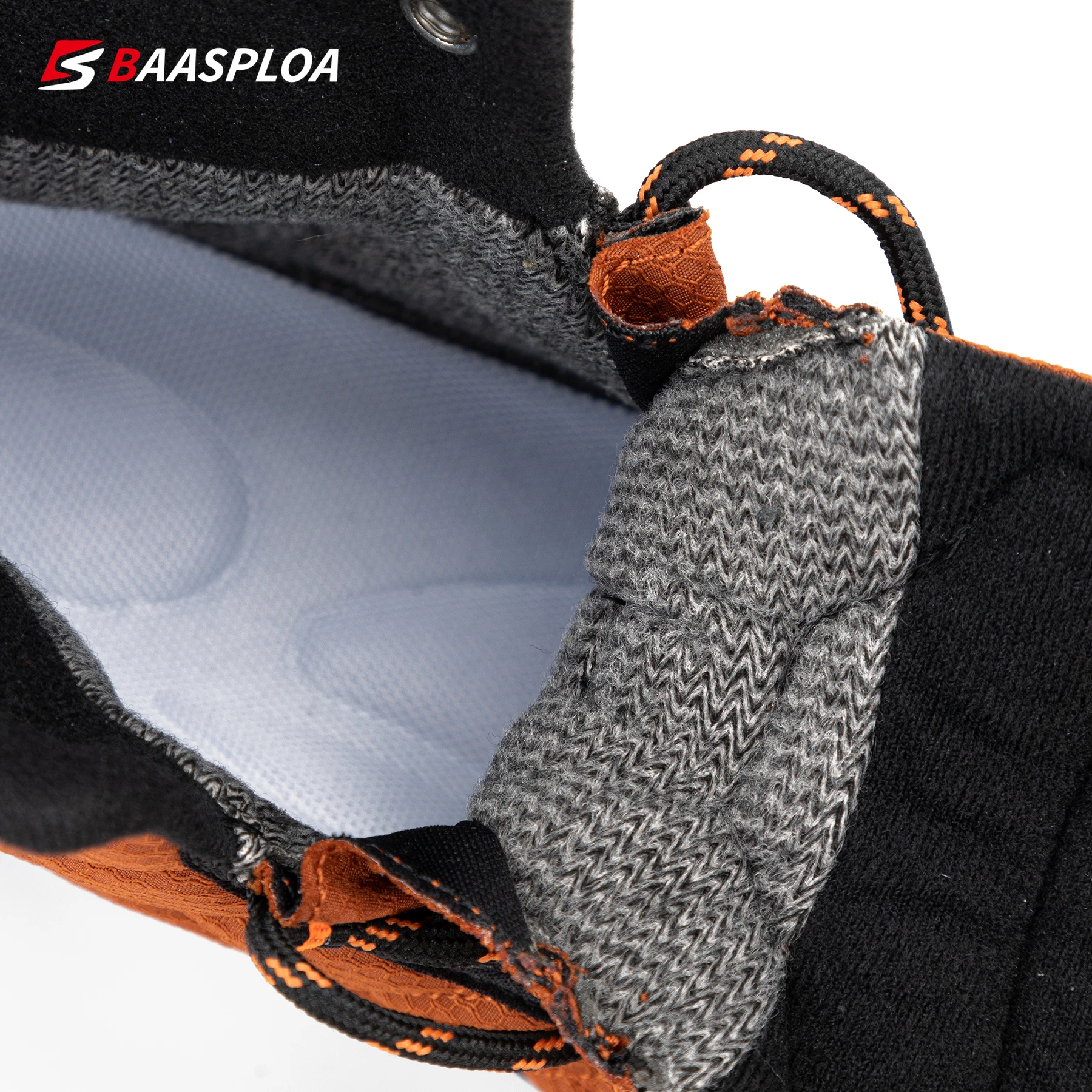 Men's Leather Fabric Shoes Waterproof Outdoor Travel Hiking Warm Winter Sneakers Casual Boot Baasploa 2021 New Arrival