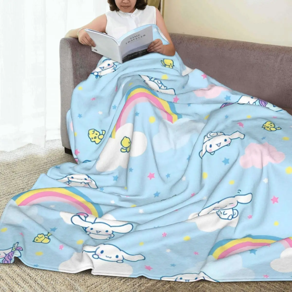 Одеяло Cinnamoroll Miniso с радужной лошадью качественное теплое мягкое одеяло зимнее