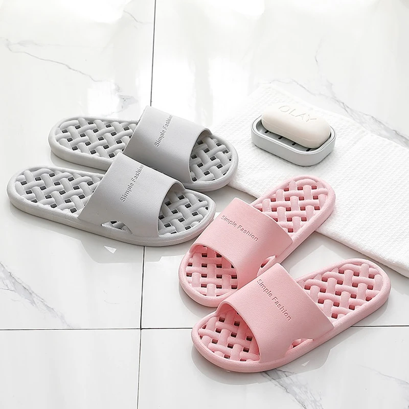 Домашние тапочки для комнаты женские летние нескользящие шлепанцы из ПВХ с