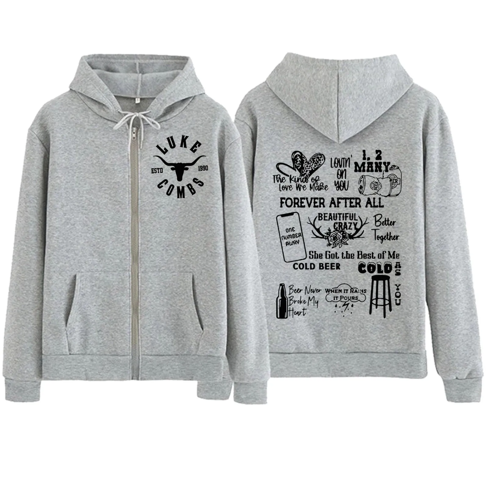 Толстовка на молнии Luke Combs пуловер в стиле Харадзюку топы толстовка вестерн