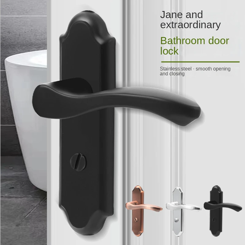 

Hotel Bathroom Keyless Stainless Steel Handle Lock Home Bathroom Stainless Steel Solid Door Lock Handle Handles for Interior