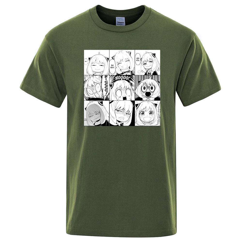 

Anya Faces Spy x Family Anime T-Shirt Loose Casual Cotton Trendy Chic Oversized T-Shirt Hip Hop Cotton Tee Quality Tops