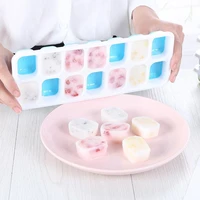 14 grid silicone ice tray ice cube mould household square ice tray molds with clear cover grade mold for whisk u2b5