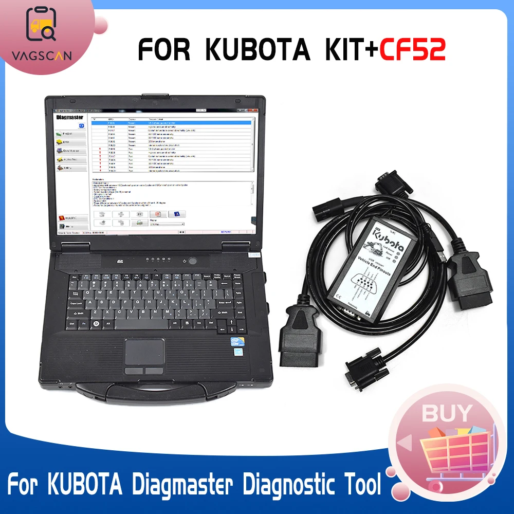 

For Kubota Agricultural Machinery Tractor Truck DIAGNOSTIC TOOL TAKEUCHI Diagmaster DST-i Datalink with CF 52 Laptop