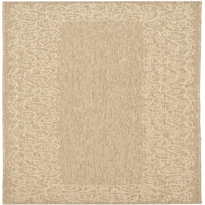 

Courtyard Chole Floral Bordered Indoor/Outdoor Runner Rug, 2'7" x 8'2", Dark Beige/Beige