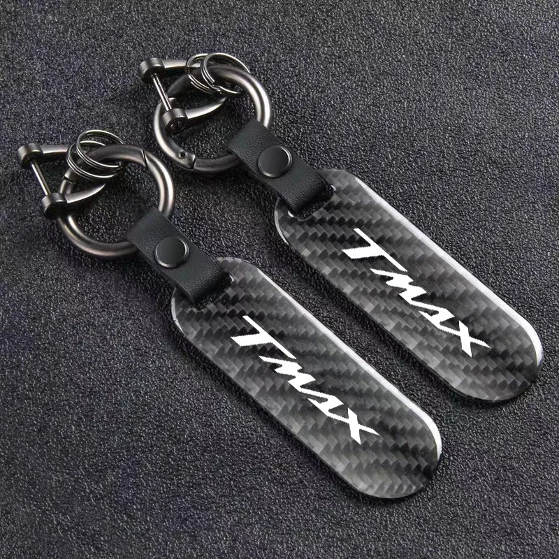 

New Fashion Car Carbon Fiber Leather Rope Keychain Key Ring For T MAX 530 2012-2015 Tmax 500 T-MAX 560 Tmax560 Car Accessories