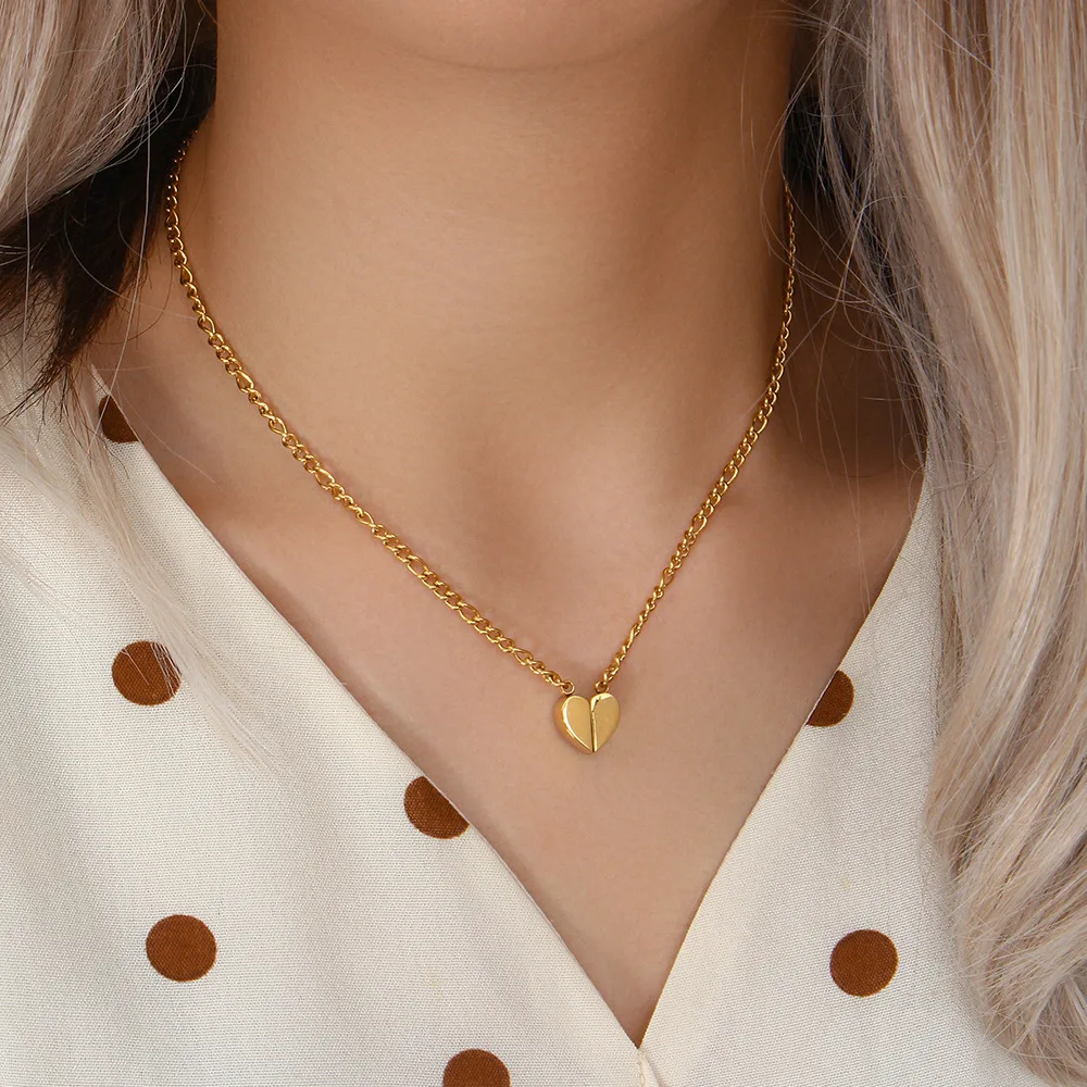 

Женское Ожерелье-чокер с подвеской в виде сердца, из нержавеющей стали