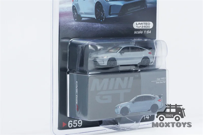 Коллекция 2023 года литой автомобиль MINI GT Mijo Exclusive 1:64 Civic Type R Sonic grey Pearl