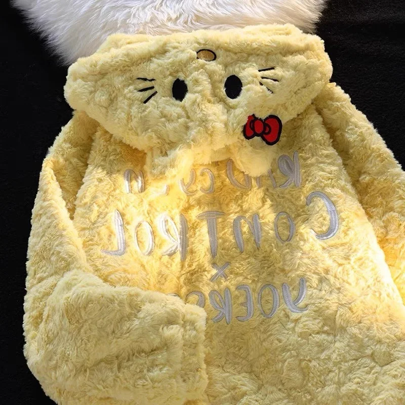 Хлопковое пальто с мехом ягненка милое женское зимнее новая свободная и плюшевая