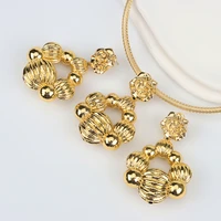 dubai jewelry sets for women necklace earrings unusual pendant brazilian gold color set for wedding party romantic gifts