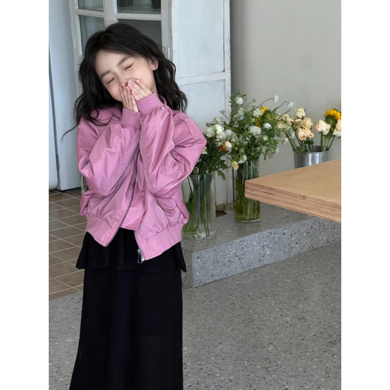 

Children clothing girls jackets autumn clothing 2023 new children western-style casual jackets medium and large children tops