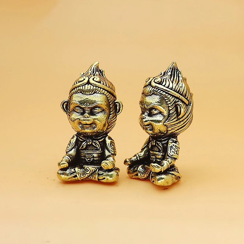 Латунная статуя WuKong Sun Monkey King фигурки брелок подвеска украшение для офиса
