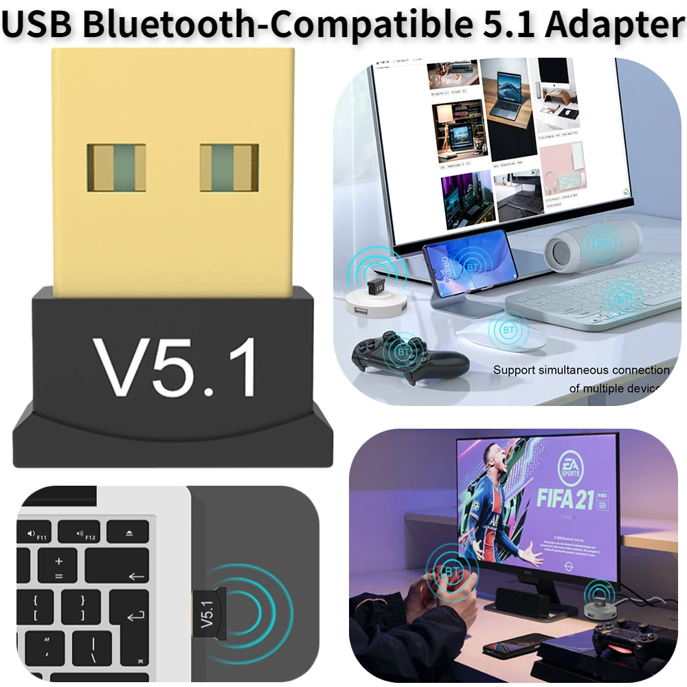 

USB Bluetooth-адаптер совместимый с 5,1, 2,4 ГГц